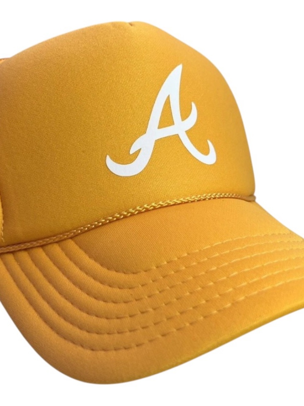 NEW VINTAGE STYLE ATLANTA ATL YELLOW GOLD TRUCKER HAT CAP ADULT S…